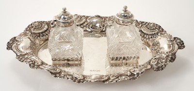 Lot 432 - Late Victorian silver inkstand