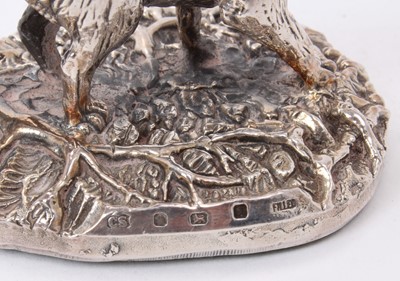 Lot 435 - Two filled silver models of foxes