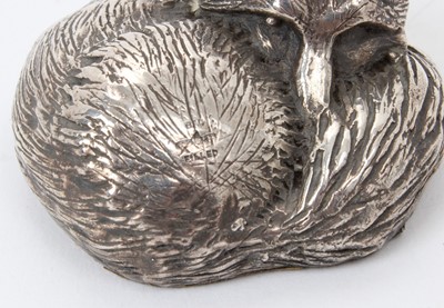 Lot 435 - Two filled silver models of foxes