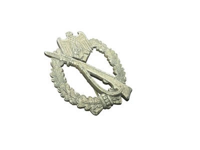 Lot 763 - Second World War Nazi German infantry assault badge with narrow pin backing.