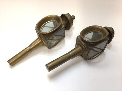 Lot 2463 - Pair of brass carriage lamps