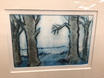Lot 437 - Five etchings/ prints depicting people and rural scenes, all in glazed frames