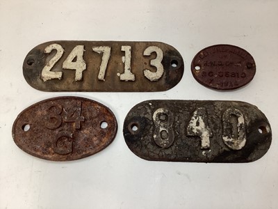 Lot 2468 - Four cast metal railway plaques