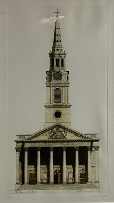 Lot 130 - Andrew Ingamells (b.1956) limited edition print of St. Martin in the Fields, signed and numbered in pencil, framed and glazed