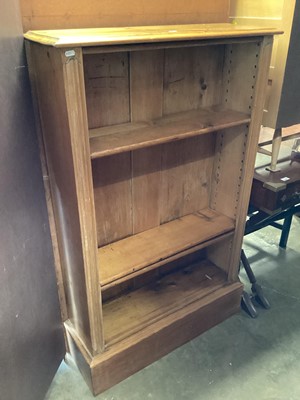 Lot 1357 - Victorian pine open bookcase, 83.5cm wide, 27cm deep, 135cm high