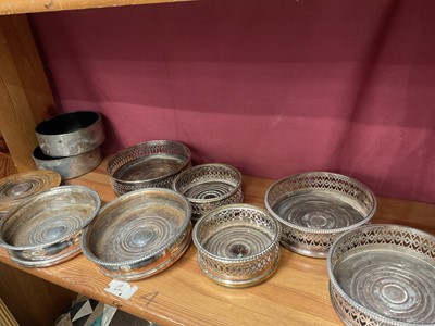 Lot 216 - Collection of 19th century plated wine coasters