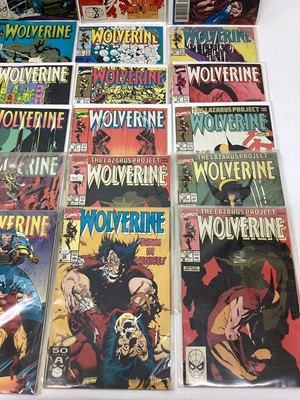 Lot 169 - Collection of Marvel comics Wolverine 1980's and 1990's. A complete run from issues 18 - 30 and others, to include issue 24 and 27, Jim Lee covers and Wolverine battles the Incredible Hulk (1989)....