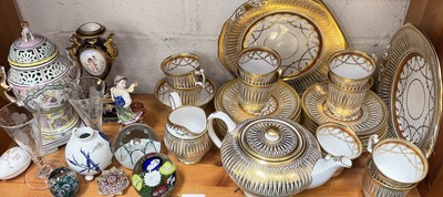 Lot 224 - Decorative ceramics and glass including Royal Chelsea 'Cathedral' pattern tea service, various other items