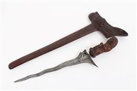 Lot 743 - 19th century kris with ornately carved hilt...