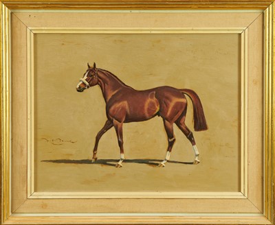 Lot 1269 - *Lionel Hamilton-Renwick (1917-2003) oil on board, inscribed, 'Study for portrait, Her Majesty's Aureole, Newmarket 1955', signed, 34cm x 44cm, framed