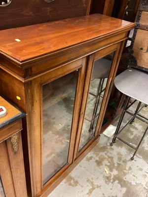 Lot 1370 - Victorian mahogany bookcase with adjustable shelves enclosed by two glazed doors, 90.5cm wide, 29.5cm deep, 121cm high