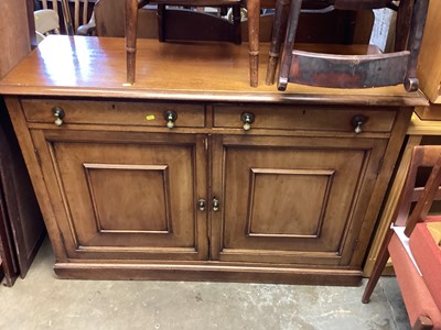 Lot 1377 - Late Victorian mahogany sideboard with two drawers and cupboards below, 136cm wide, 49cm deep, 92cm high