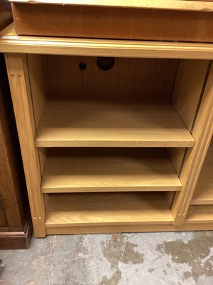 Lot 1378 - Large modern open bookcase with adjustable shelves, 185cm wide, 45cm deep, 80cm high