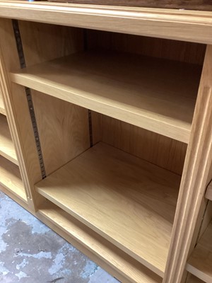 Lot 1378 - Large modern open bookcase with adjustable shelves, 185cm wide, 45cm deep, 80cm high