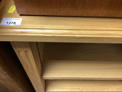 Lot 1378 - Large modern open bookcase with adjustable shelves, 185cm wide, 45cm deep, 80cm high