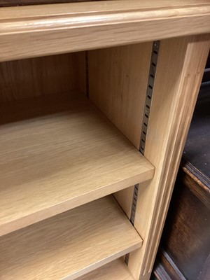 Lot 1378 - Large modern open bookcase with adjustable shelves, 185cm wide, 45cm deep, 80cm high