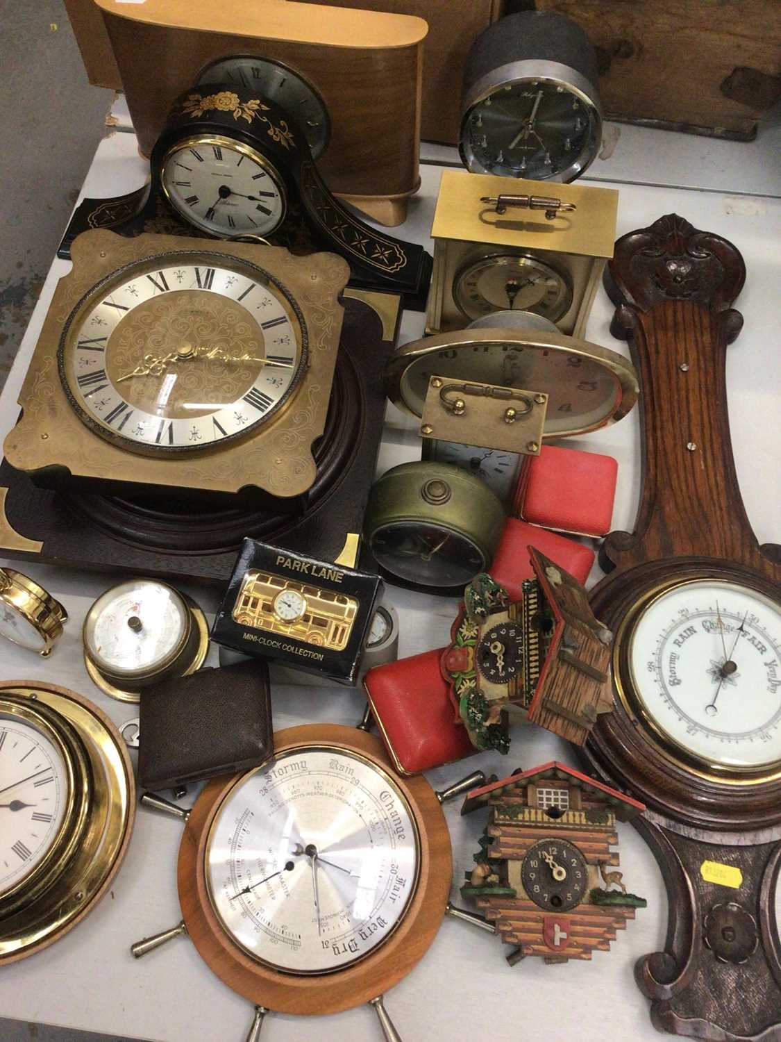 Lot 444 Group of vintage clocks and barometers