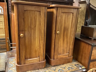 Lot 1382 - Pair of Victorian mahogany bedside cupboards, 37.5cm wide, 33cm deep, 74.5cm high