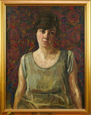 Lot 1261 - Dorothy Paton (1892-1977) a 1920s oil on canvas in gilt frame - portrait of a young lady, tilted verso 'Portrait of Ruth Buckingham, Colchester. Painted by Dorothy Paton of Harold Wood', About 1920...