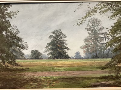 Lot 361 - Anne Mathie - pastel - 'Trees at Langham in September' and other pictures