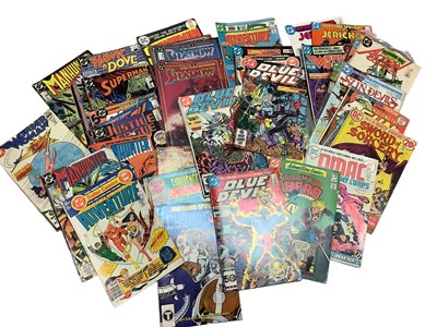 Lot 157 - Box of 1980's DC Comics to include Blue Devil, The Shadow, Dial "H" for hero and others. Approximately 190 comics
