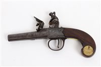 Lot 806 - Georgian flintlock boxlock pocket pistol, by...