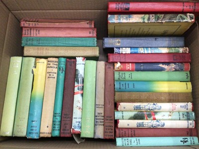 Lot 472 - Two boxes of books including various Biggles, William novels by Richard Crompton, For Your Eyes Only by Ian Fleming etc