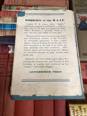 Lot 472 - Two boxes of books including various Biggles, William novels by Richard Crompton, For Your Eyes Only by Ian Fleming etc