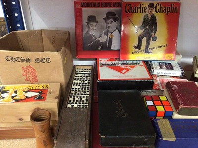 Lot 463 - Selection of vintage games including chess, decks of cards, plastic action figures etc