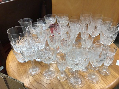 Lot 370 - Cut glass service brandy balloons and sundry glassware