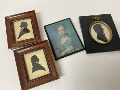 Lot 285 - Three portrait miniatures on paper