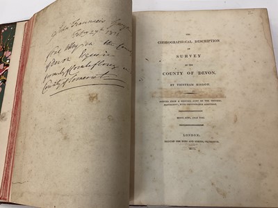 Lot 1725 - A Review of part of Risdon's Survey of Devon; Containing the General Descriptions of that County; With Corrections, Annotations, and Additions, by the late William Chapple, of E...
