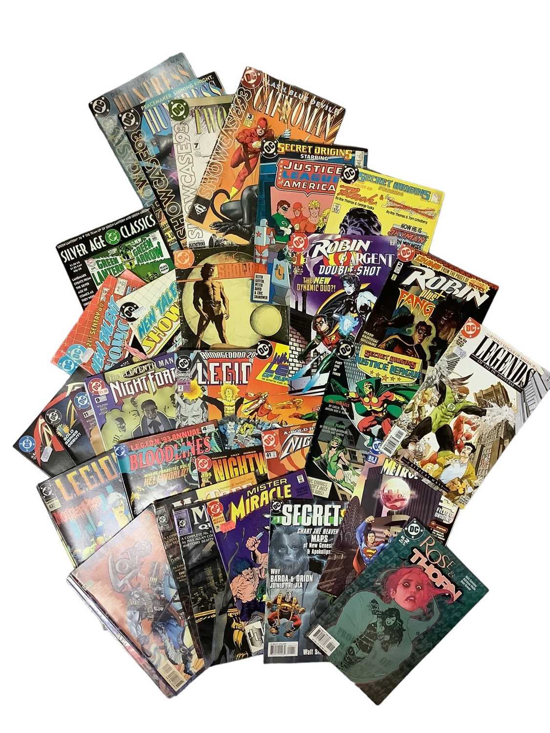 Lot 160 - Large box of mostly 1990's and 00's DC Comics to include Legion of Super Heroes , Lobo, Robin, Secret Origins and others. Approximately 580 comics