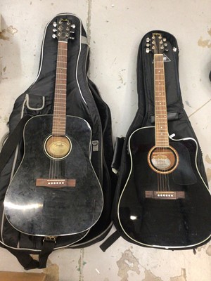 Lot 479 - Fender Acoustics guitar, model no: CD-60 BK-DS-V2, serial no: IPS1103351, together with a Washburn acoustic guitar, model no: D10SCEB, serial no: G07120727, both in carry cases