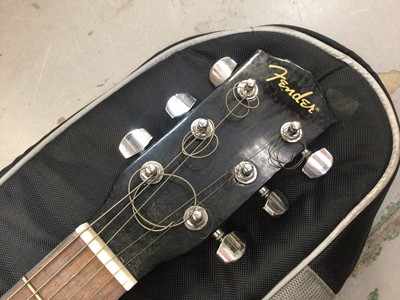 Lot 479 - Fender Acoustics guitar, model no: CD-60 BK-DS-V2, serial no: IPS1103351, together with a Washburn acoustic guitar, model no: D10SCEB, serial no: G07120727, both in carry cases