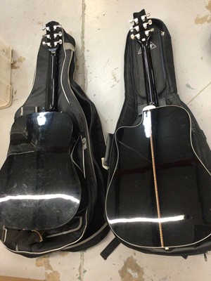 Lot 479 - Fender Acoustics guitar, model no: CD-60 BK-DS-V2, serial no: IPS1103351, together with a Washburn acoustic guitar, model no: D10SCEB, serial no: G07120727, both in carry cases