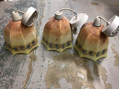 Lot 741 - Six vintage pendant lamp shades