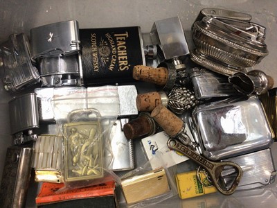 Lot 484 - Group of various lighters, cigarette cases, hip flasks etc