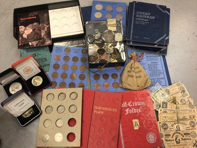 Lot 486 - Group of coins, banknotes and medallions