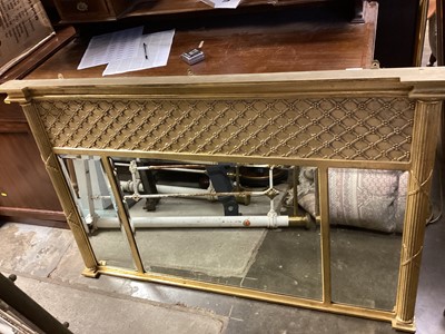 Lot 1419 - Good quality gilt framed overmantel mirror with three bevelled plates, 134cm x 84cm