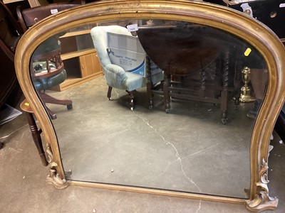 Lot 1420 - Victorian dome top overmantel mirror in gilt frame, 126cm x 97cm