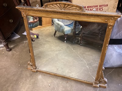 Lot 1421 - Victorian overmantel mirror in gilt frame, 99cm x 88cm