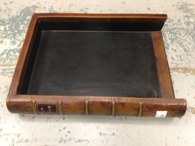 Lot 754 - Decorative wooden book binding as book desk stand or in tray