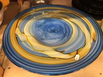 Lot 755 - Art glass circular dish, large glass platters, hob nob bowl and glass vessel