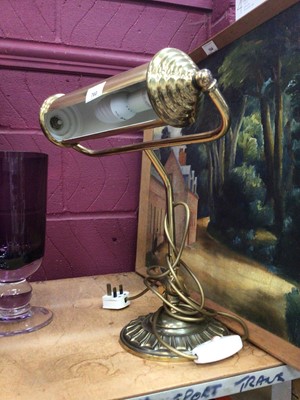 Lot 760 - Brass desk lamp with adjustable arm