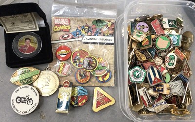 Lot 490 - Collection of predominantly Soviet era sporting badges, together with other badges and pins