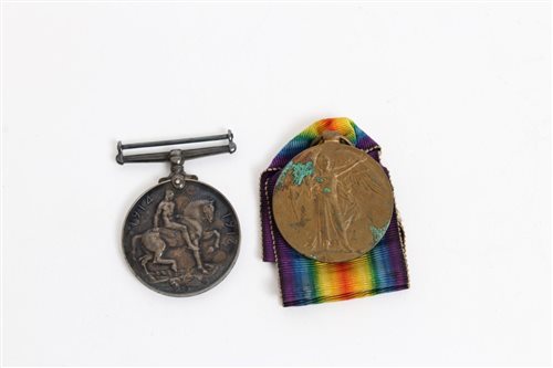 Lot 535 - First World War Medals pair - comprising War...