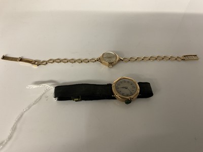 Lot 1102 - Two 9ct gold ladies wrist watches