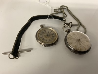 Lot 1103 - Two 19th century silver cased pocket watches