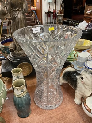 Lot 542 - Very large early 20th century tapered cut glass vase